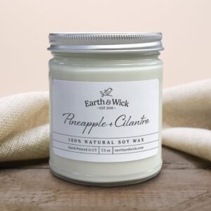 pineapple and cilantro soy candle