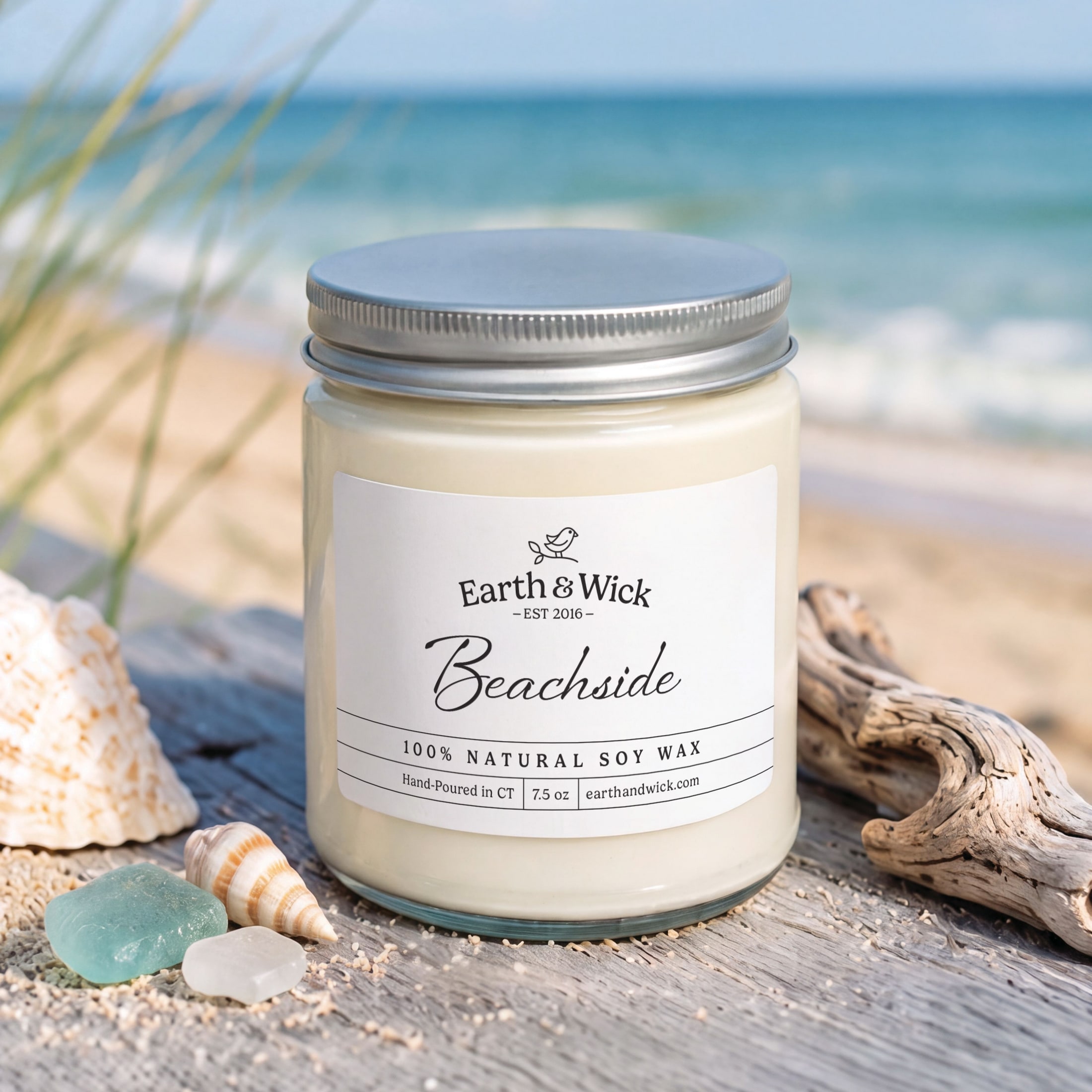Beachside 100% soy wax candle 1 Beachside